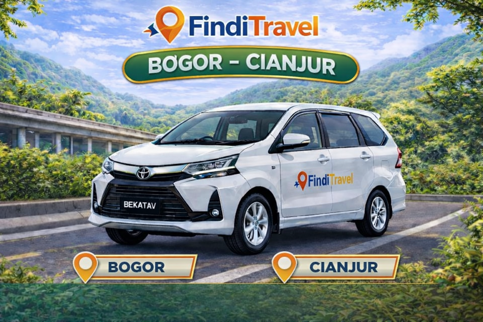 Travel Bogor Cianjur FindiTravel mobil Avanza layanan door to door harga murah dan booking 24 jam