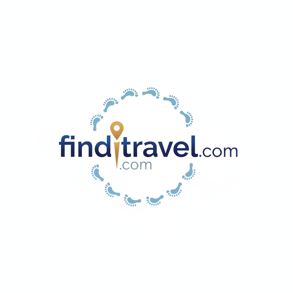 Logo FindiTravel.com yang melambangkan kemudahan perjalanan dengan layanan yang selalu buka 24 jam.